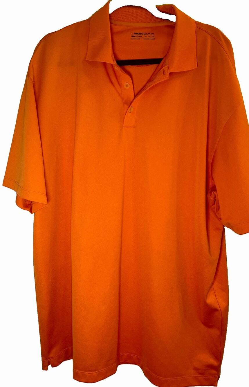 Nike Men's Dri-Fit SizeXXL OrangeTech Solid UV Polo